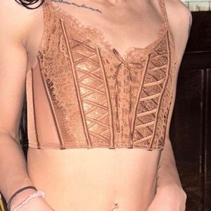 Victoria's Secret Tan Lace Top